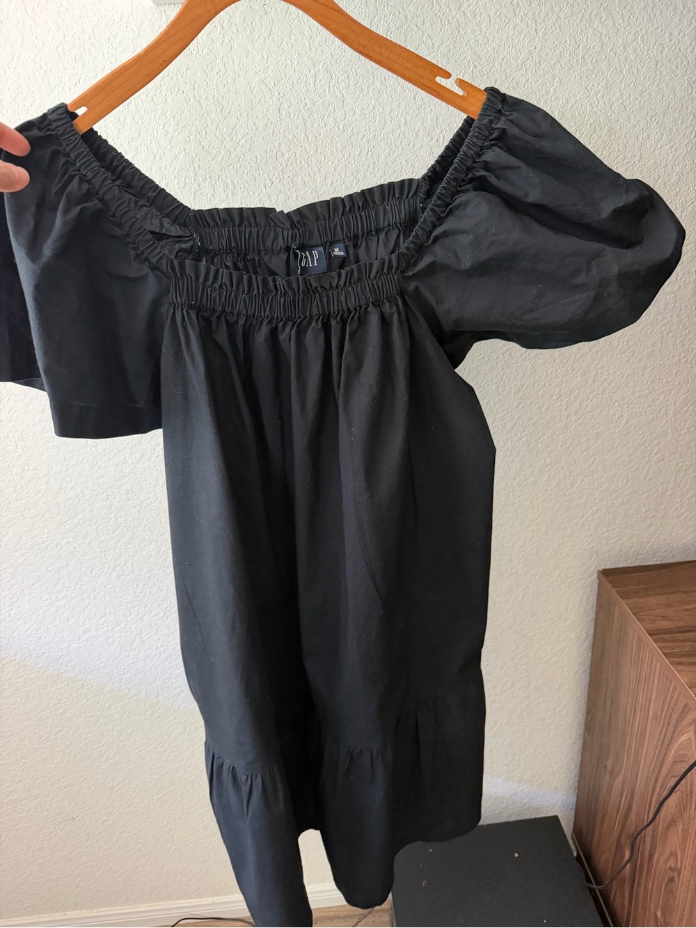 GAP Black Off-Shoulder Cotton dress